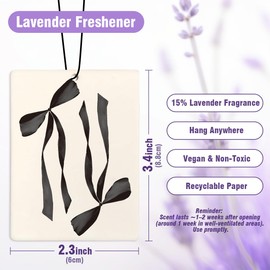 DSHFG Cute Preppy Cherry Bow Trendy Car Air Freshener Hanging 3Pcs, Preppy Coquette Black Bow Air Freshener for Cars Closet Drawer or Books, Funny Car Accessories Mirror Decor for Women