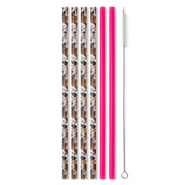 Swig Life Reusable Straws Hayride + Hot Pink Tall Straw Set & Cleaning Brush, Each Straw is 10.25 inch Long (Fits Swig Life 20oz Tumblers, 22oz Tumblers, and 32oz Tumblers)