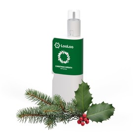 LooLoo Touch-Free Toilet Freshener Fragrance Refills- Natural Essential Oils - Holiday Toilet Smell Blocker, Bathroom, Air Freshener Spray For Bathroom - Christmas Wreath Fragrance 2.0 Fl Oz