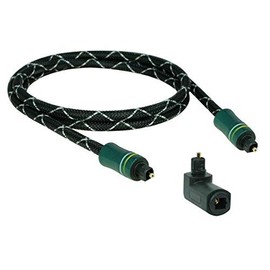 SunshineTronic 2 m premium fibre optic cable Toslink high-quality aluminium housing + Toslink angle adapter (360° rotatable) AL-2.0