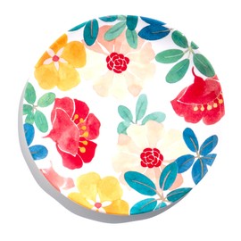 Abode Homewares Audrey Floral Melamine Salad Plate, Set of 6, 8.1", Indoor/Outdoor