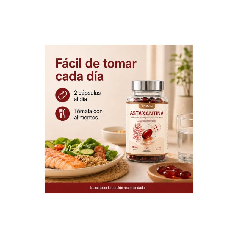 Astaxantina 12 mg Axtansantina, 100 Cápsulas Blandas, 1 frasco
