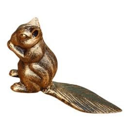 VILLFUL Cute Squirrel Door Stopper Cast Iron Door Wedge Tall and Mute Door Stop Anti-Slip No Nail Needed Door Wall Protector Safety Door Stopper