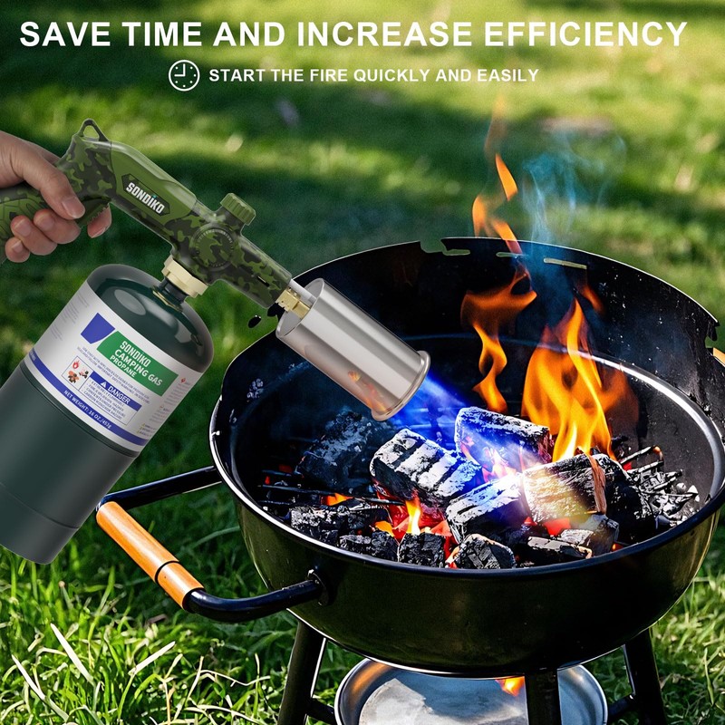 Sondiko Powerful Propane Torch L8010, Sous Vide, Campfire Starter, Adjustable
