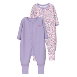 NAME IT Baby Girls' Pyjamas (Pack of 2), Pastel Lilac