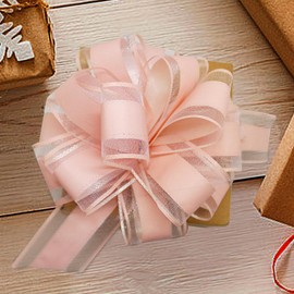 FQTANJU 5 PCS 6 inches Large Pull Bows, Bow for Gift Wrapping, Ribbon Bows for Wedding Christmas Birthday Party Gift Baskets or Valentine's Day Flower Gift Boxes Decoration (Light Purple)