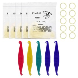 500 Pcs Orthodontic Elastic Bands,3/16 Inch Braces Teeth Gap,Braces Bands with 5 Pcs Placers Braces Teeth Accessory,Fake Braces for Crooked Teeth Braces Teeth Gap(Random Color)