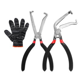 Electrical Connector Pliers, Electrical Disconnect Pliers for Cars, Straight and 60°Bend Fuel Line Pliers with Anti-Slip Grip, Fuel Line Disconnect Tool Set for Air Flow Sensors Fuel Injectors