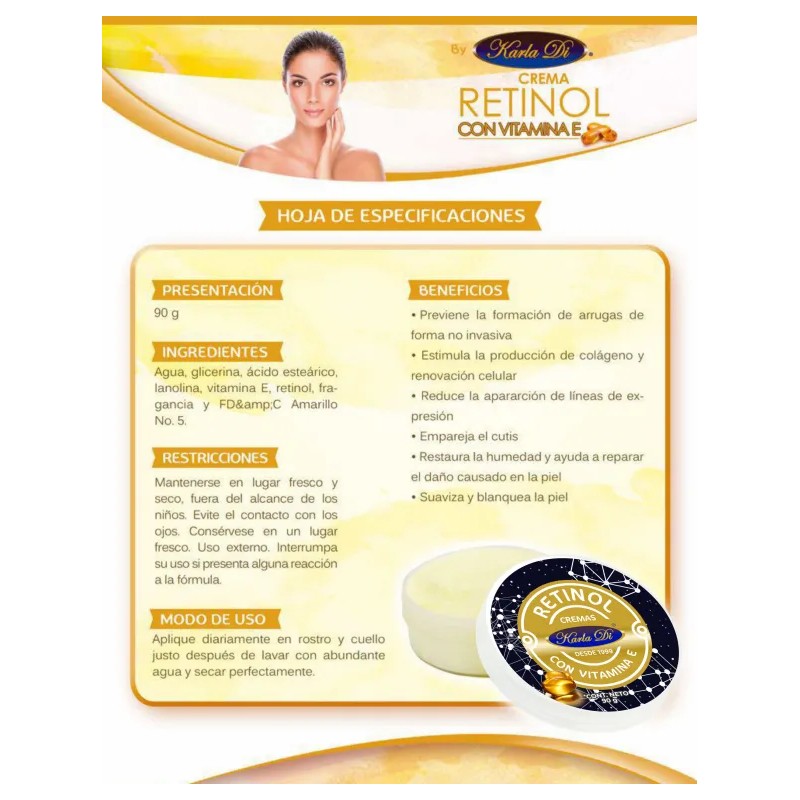 Karladi: Crema Facial Con Retinol Y Vitamina E | 90