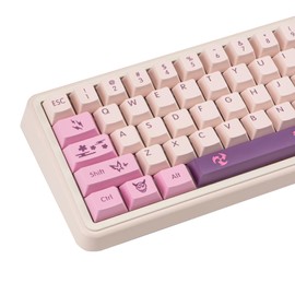 JOLINTAL 134 Keys Pink Purple Keycaps, PBT Custom Keycaps Cherry Profile Japanese Keycaps Set Fit for 61/64/87/104/108 Cherry Gateron MX Switches Mechanical Keyboard