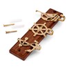 NKlaus Maritime Key Holder Brass on Wood Anchor, Steering Wheel,