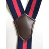 Imai Company Suspenders, S, Kids (Border), Navy Blue x Red,