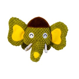 PlaynPaw Elephant Chew Toys Plush Dog Toys, Cute Squeaky Toys for Small Medium and Large Dogs, Soft Chew Toys for Puppy Teething, Doggie Toys for Interactive Play, Green