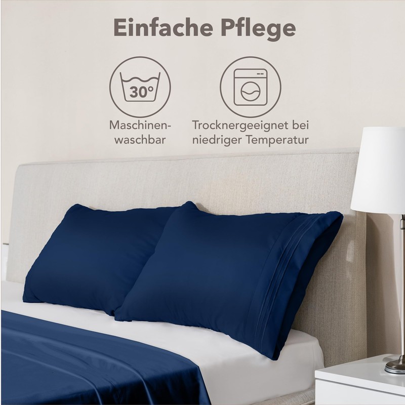 DREAMZIE Cushion Cover, 80 x 80 cm, Dark Blue, Set