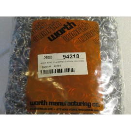 Worth Company 100 Worth Co. Std. #8 Stainless Steel Split Rings 120 lb. Test Made USA # 94218