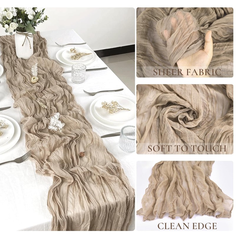 Nude Cheesecloth Table Runner 10ft Gauze Boho Rustic Cheese Cloth