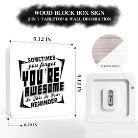 Birthday Gifts for Men, Christmas Thank You Encouragement Gifts for Son Dad Husband Brother Friend, Inspirational Office Gift for Coworker Employees, Wood Box Sign Decor Tabletop & Wall Decoration