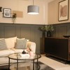 Modern Grey Velvet Cylinder Ceiling Pendant Lampshade/Table Lamp Drum Light