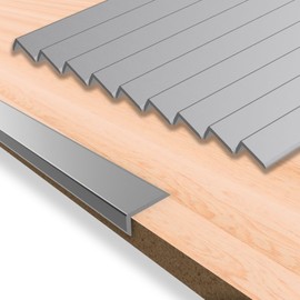 10-Pack 36 Inch Peel and Stick Aluminum Tile Trim, Decorative Kitchen Backsplash Trim Edge, Self Adhesive Tile Liner, Tile Edge Trim, Aluminum Corner Trim (Matte Gray (10 Pack x 36 inch))