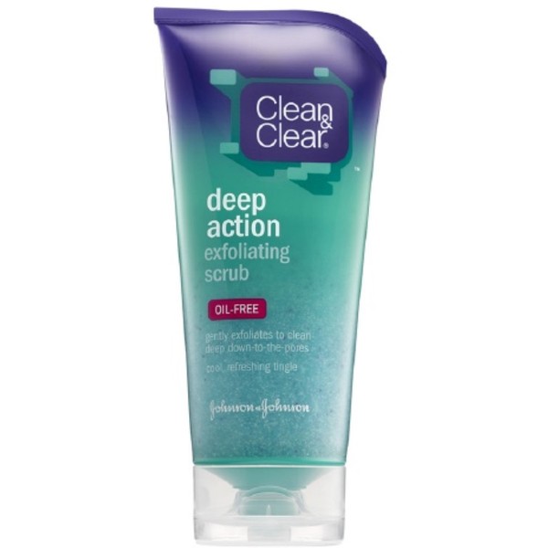 Clean & Clear Scrub Deep Action Exfoliating 5 Ounce Oil-Free (148ml) (6 Pack)