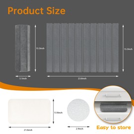 Stone Dish Drying Mat for Kitchen Counter, 24"x16" Collapsible Large Stone Dish Drying Mat Eco-Friendly Absorbent Diatomaceous Earth Mats for Cups Dishes Bottles(Dark gray)