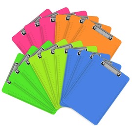 Clipboards, HERKKA 15 Pack Plastic Office Clipboards, Assorted Color Plastic Clipboards, Low Profile Clip Standard A4 Letter Size, Office Supplies Classroom Supplies