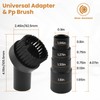 ZDRU 2 Pcs Black Round Vacuum Brush, 1-1/4" Universal Vacuum