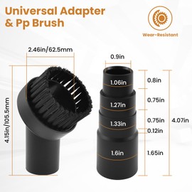 ZDRU 2 Pcs Black Round Vacuum Brush, 1-1/4" Universal Vacuum Dust Brush, 25mm Vacuum Brush Attachment with Four-Layer Vacuum Adapter for Most Vacuum Cleaners Accessories