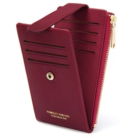 Badiya RFID Card Holder Wallet for Women Slim Wallets Bifold Multi Card Case Zipper Coin Purse