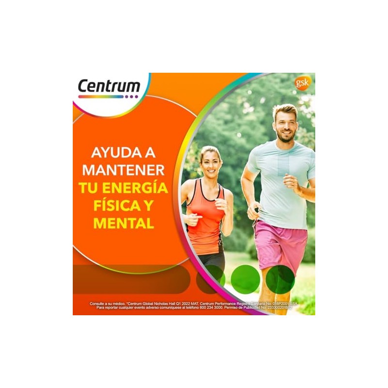 Centrum Performance Multivitaminico, Con Complejo B y Magnesio, 100 Tabletas