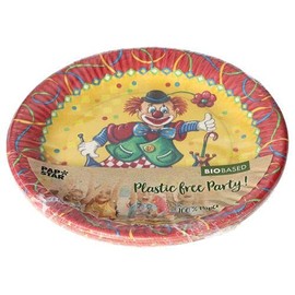 PAPSTAR Paper Plates, Round, Diameter 23 cm, Clown 88580, Paper Plates, Disposable Plates, Pack of 10