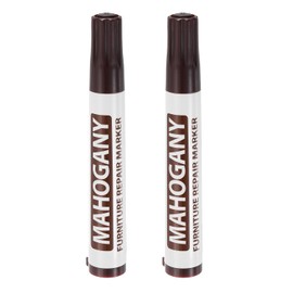 uxcell Furniture Repair Wood Markers, 2 Pcs Mahogany Touch Up Filler Sticks, Oil Based Paint Markers for Scratches, Wood Floors, Tables, Cabinet, Carpenters, Cover Ups