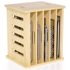 Exttlliy 6 Tier Wooden Tray Dividers for Cabinets, Baking Cookie Sheet Organizer, Vertical/Horizontal Cabinet Dividers for Pots, Cutting Board, Pans, Kitchen Organizers and Storage