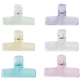 SHINEOFI 1 Set Transparent Acrylic Clip Letter Paper Binder Clip Large Coloured Paper Clips Folder Clips Extra Large Paper Clips Colourful Paper Clips Clamps Multiple Assorted Plastic Pack of 6