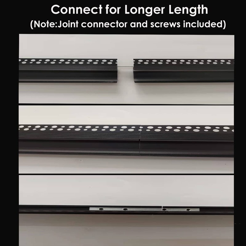 Besseto Black Baseboard LED Aluminum Channel,3 x 2m Toe Kick