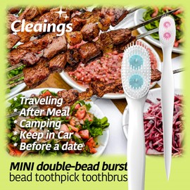 cleaings® Mini Brushes-Disposable Toothbrushes with Two Cleaning Beads Toothpaste and Pick for Work or Travel - 20 Count-Mixed Flavor（Pack of 1）