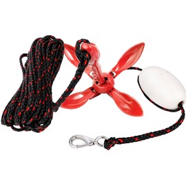 Young Marine Grapnel Anchor Kit for Small Boats, Kayaks, PWC, Jet Ski, Paddle Boards, etc. - 3.5 lbs (Painted-Red)