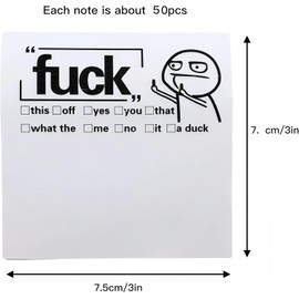 Small Sticky Notes, Funny Rude Desk Accessories, 3PCS Novelty Sticky Notes Set, Rude Gifts Office Supplies, Christmas Gifts for Coworkers, Funny Work Gifts for BossFriends