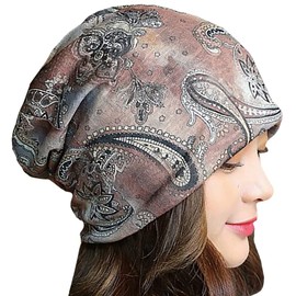 BUZZxSELECTION CAP133 Women's Knit Hat, Cap, Paisley, Stylish, Summer Knit