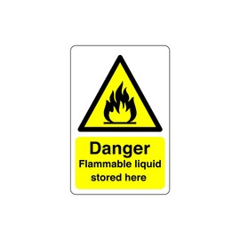Safety First Display LTD Danger Flammable liquid sign - 1.2mm Rigid plastic for indoor/outdoor usage (200mm x 150mm) Viewing Distance within 5m.