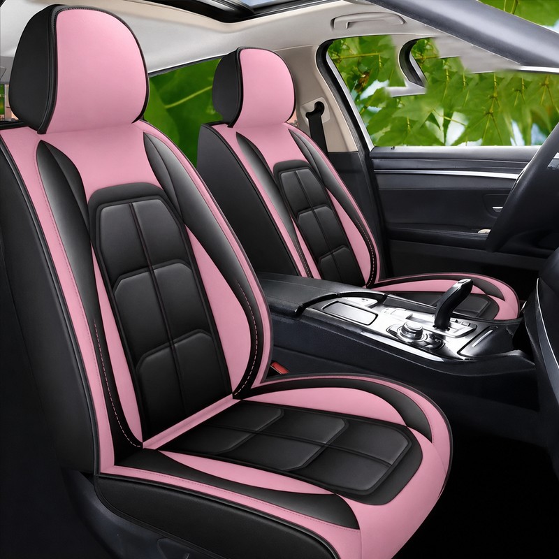 2-Piece Universal Front Car Seat Covers – Full-Cover Artificial Leather