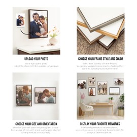 kate and Laurel Framed Canvas Wall Art, 41.5x31.5 Beaded Black, Sylvie Personal Canvas Print with Your Photos for Living Room Gallery Wall Decor | Printed and Hand Framed in The USA