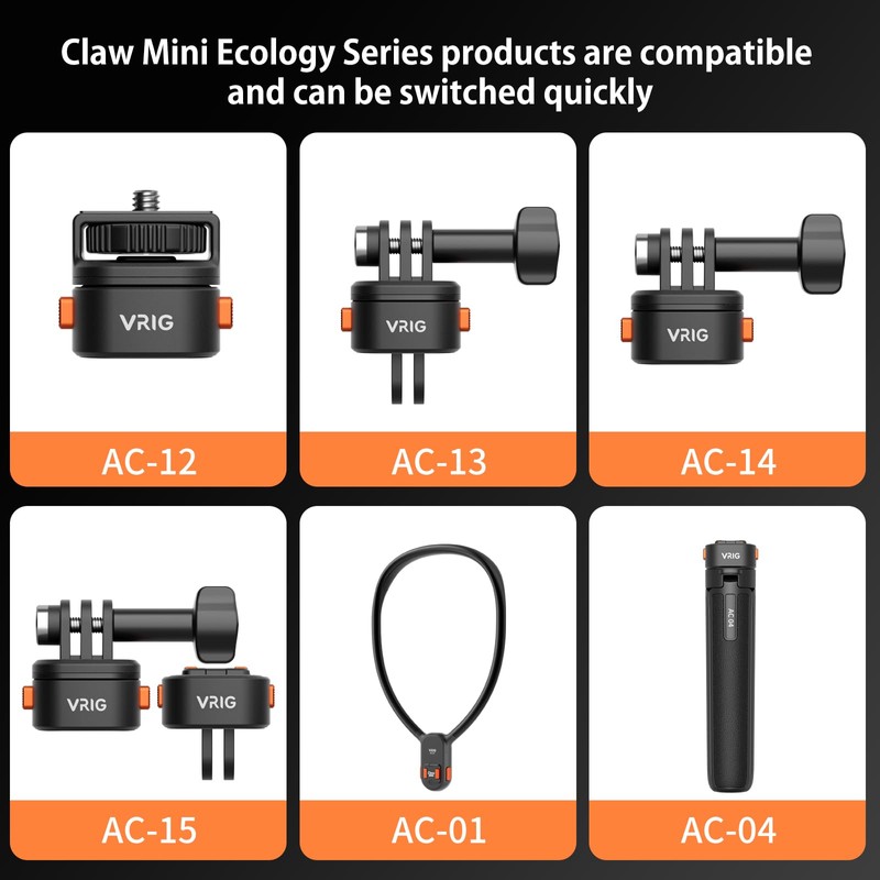 VRIG Claw Mini Quick Release Holder for Hero 13 Accessories