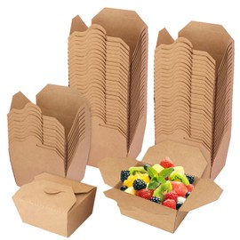 IHDYPPEW 120 Pack 28 oz Cardboard Food Containers, Brown Take out Boxes, To Go Boxes for Food, Paper Food Containers For Food Delivery and Takeaway, Party and Catering Needs, Microwaveable