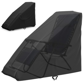 Zero Gravity Chair Cover Waterproof Lounge Chair Cover Outdoor Patio Folding Zero Gravity Recliner Dust Protecter 58"Lx26" Wx44" H Black