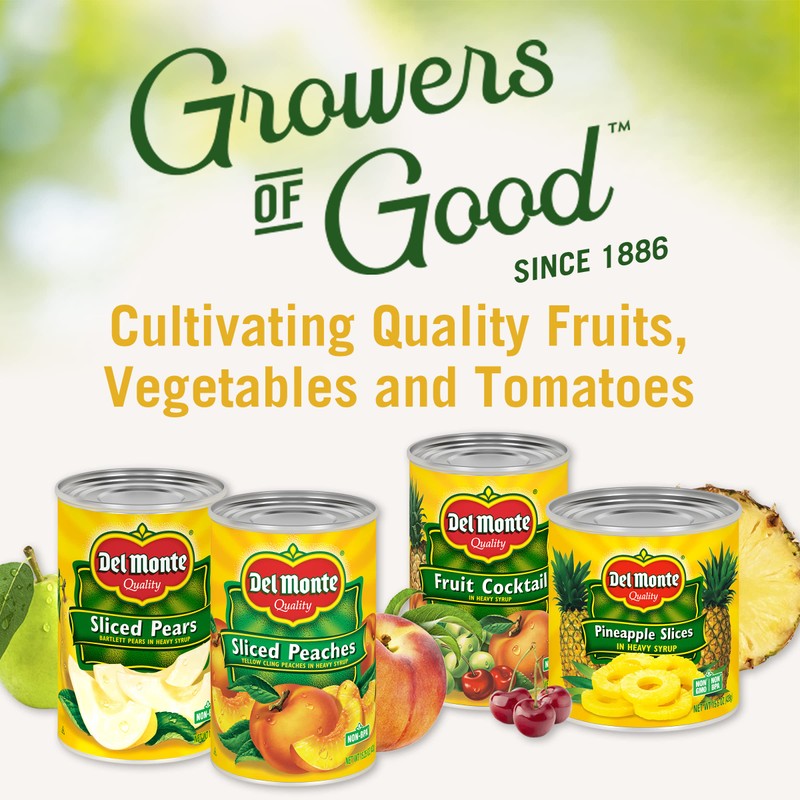 DEL MONTE Yellow Cling Peach Chunks in Heavy Syrup, Canned