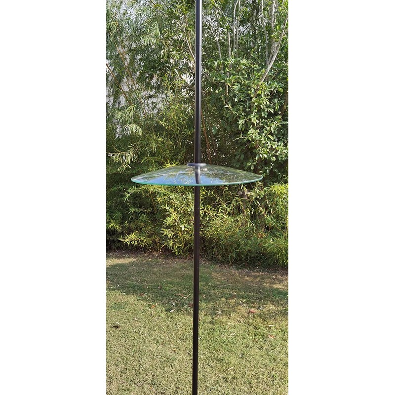 13" Glass Rain Cover for Bird Feeder Outdoors - Baffle