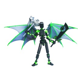 T13(Pre-Assembled) Action Figure Set, 3D Printed Dummy13 and Robo13 Figures, Highly Articulated Robot 13 with Interchangeable Accessories, Perfect for Collectors and Hobbyists (gre-Black)