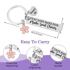 Sweet 16 Party Decorations for Girls Sweet 16 Birthday Gift for 16s Year Old Girl Birthday Gifts for Girls Party Decorations Birthdays Presents Keychain for Sister Daughter, Women Friends