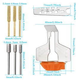 Yuentoen 8-Piece Chainsaw Sharpening Attachment, Chainsaw Sharpener with Angle Guide and Diamond Grinding Stone Files, Drill Power Tool Accessories for Gardening, Lawnmower, Chainsaw